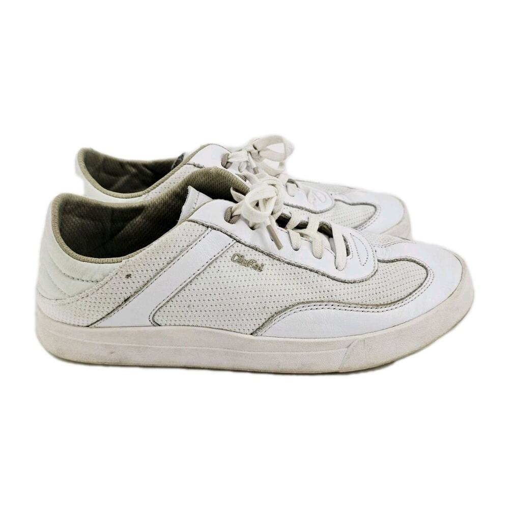 OluKai Women’s Kilea White Leather Classic Court Hands Free Sneakers Size 8